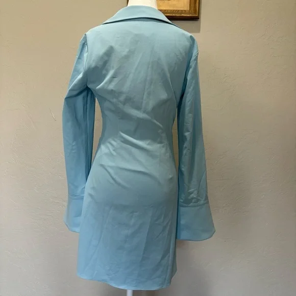 Cinq à Sept McKenna Twist Front Collared Mini DressSize 4 Blue